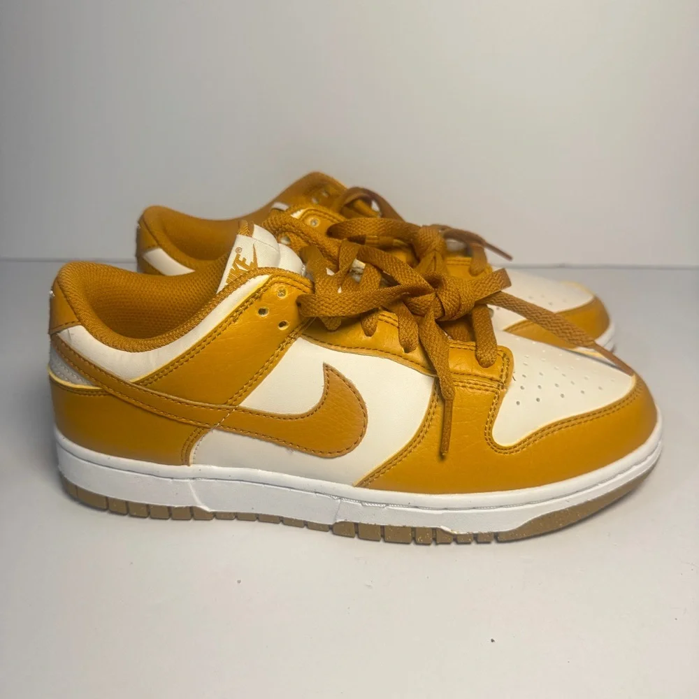 Nike Dunk Low Next Nature Gold Mustard Wm 7.5 yellow white nwb DN1431-001 - Picture 8 of 10